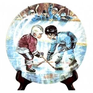 1989 Stewart Sherwood “The Face-Off” Kids Hockey Limited Edition Plate